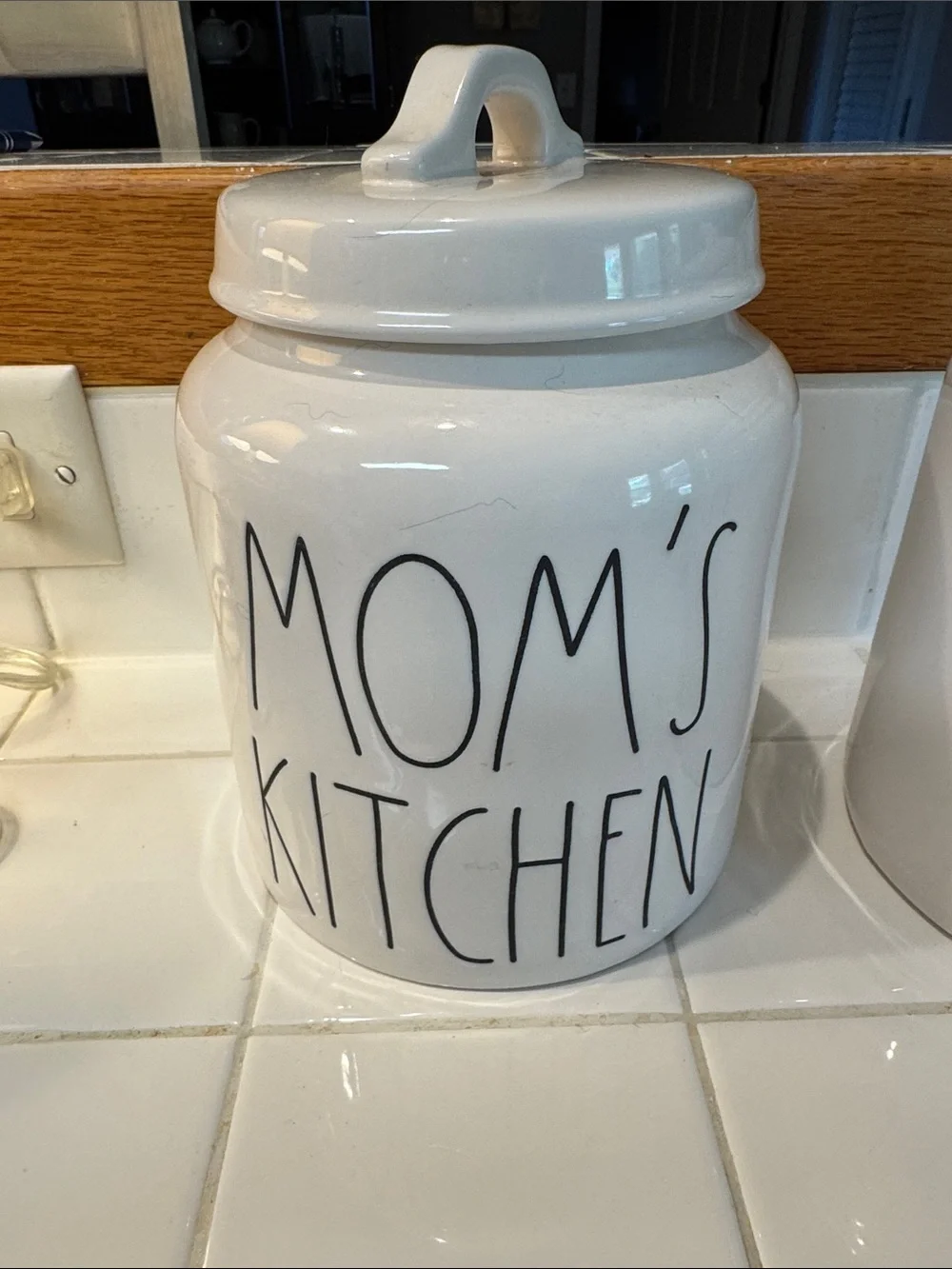 Mom's Kitchen Ceramic Canister - White